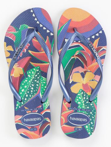 Chinelo Havaianas Slim Tropical Feminino MARINHO