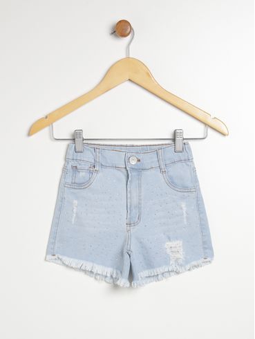 Short Jeans Juvenil Para Menina - AZUL