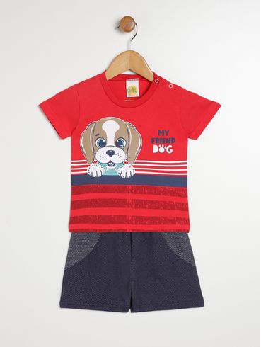 Conjunto Infantil Para Bebê- VERMELHO