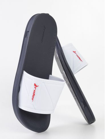 Chinelo Slide Rider Juvenil Para Menino - BRANCO/AZUL