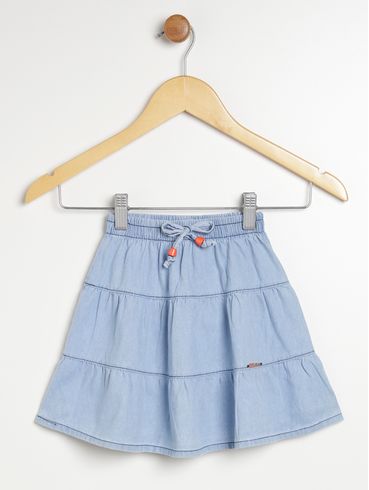 Saia Jeans Infantil Para Menina - AZUL