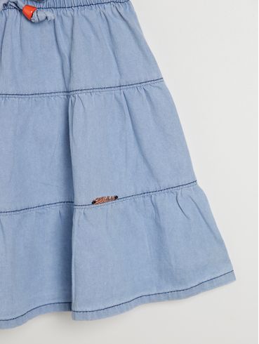 Saia Jeans Infantil Para Menina - AZUL