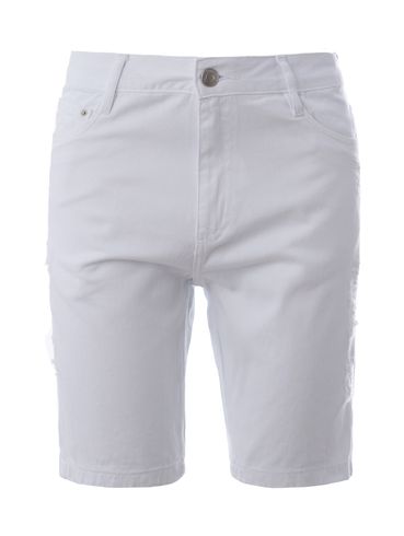 Bermuda Sarja Destroyed Elétron Masculina Branco