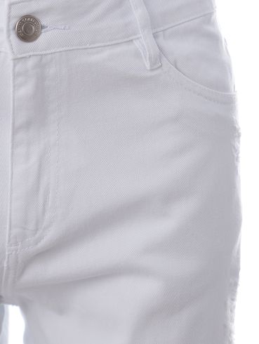 Bermuda Sarja Destroyed Elétron Masculina Branco