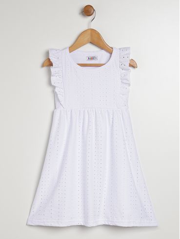 Vestido Kid+ Infantil Para Menina - BRANCO