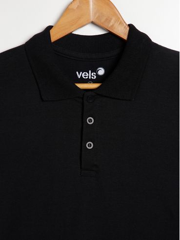 Polo Vels Juvenil Para Menino - PRETO