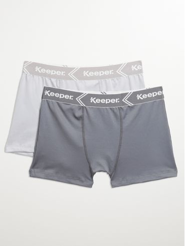 Kit com 02 Cuecas Boxer Masculinas Cinza/Chumbo