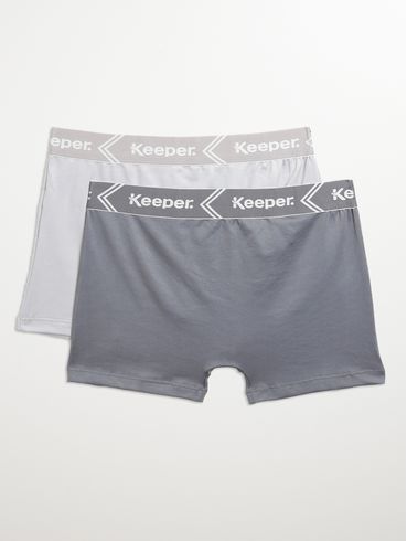 Kit com 02 Cuecas Boxer Masculinas Cinza/Chumbo