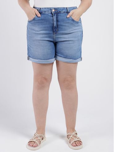 Short Jeans Plus Size Feminino AZUL