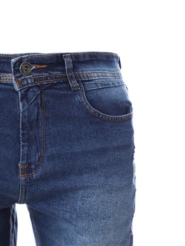 Bermuda Jeans com Puídos Dixie Masculina AZUL