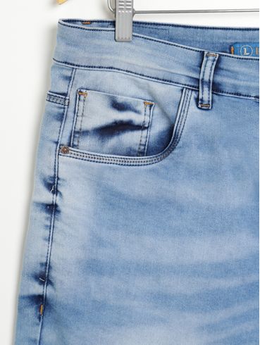 Bermuda Jeans Plus Size Masculina AZUL