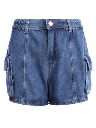 Short Jeans Cargo Sawary Feminino AZUL