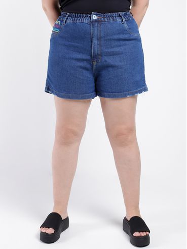 Short Jeans Plus Size Feminino AZUL