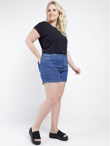 Short Jeans Plus Size Feminino AZUL