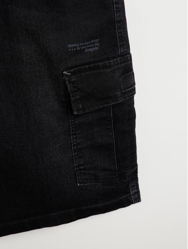 Bermuda Cargo Gangster Plus Size Masculina PRETO