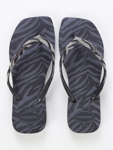 Chinelo Havaianas Slim Square Velvet Feminino PRETO