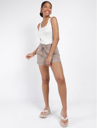 Short Sarja Clochard Feminino CAQUI