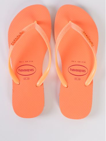 Chinelo Havaianas Slim Glitter Neon Feminino CORAL