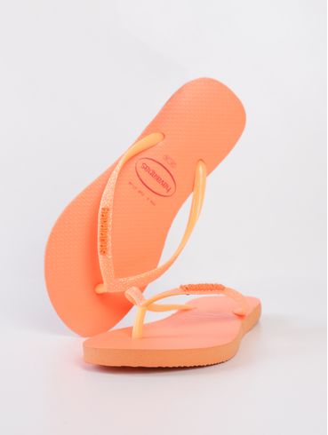 Chinelo Havaianas Slim Glitter Neon Feminino CORAL