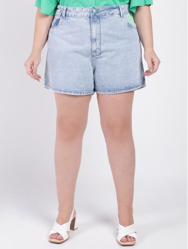 Short Jeans Plus Size Feminino AZUL