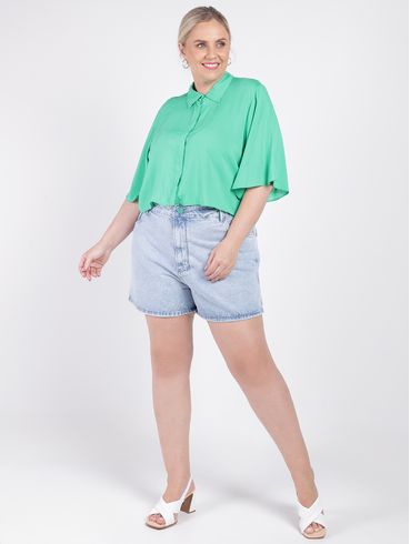 Short Jeans Plus Size Feminino AZUL