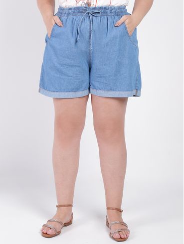 Short Jeans Plus Size Feminino AZUL