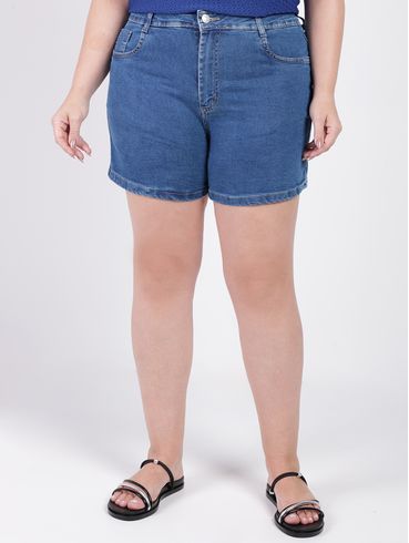 Short Jeans Sawary Plus Size Feminino AZUL