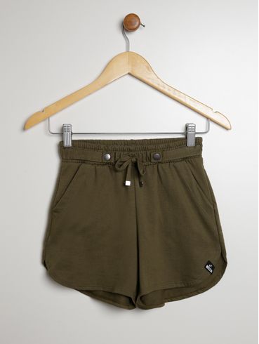 Short Moletinho Juvenil Para Menina - VERDE