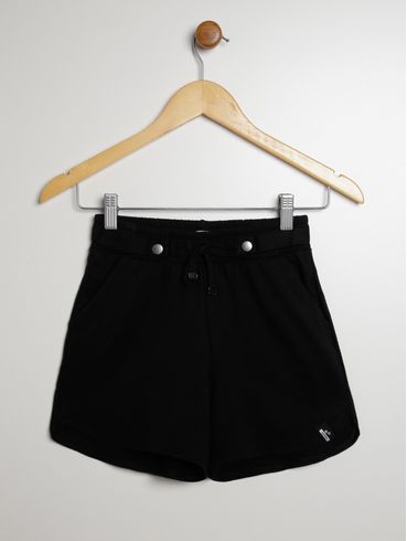 Short Moletinho Juvenil Para Menina - PRETO