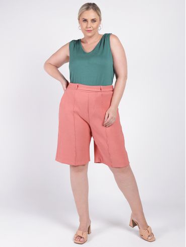 Short Alfaiataria Plus Size Feminino TELHA