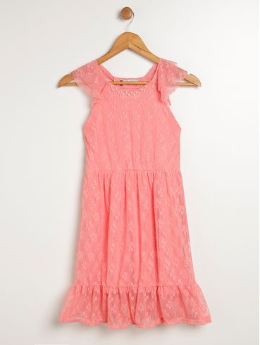 Vestido Juvenil Para Menina - CORAL