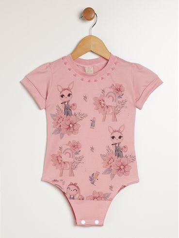 Body Infantil Para Menina - ROSA