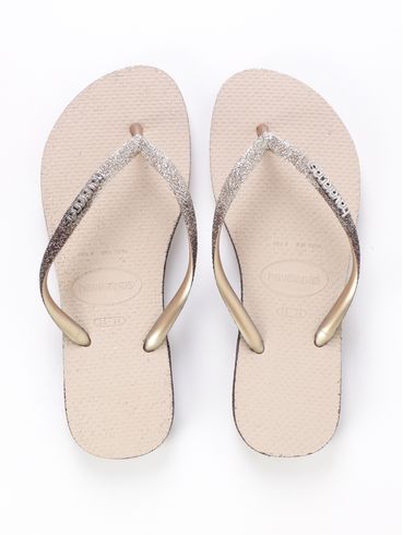 Chinelo Havaianas Slim Sparkle Me Feminino AREIA