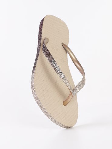 Chinelo Havaianas Slim Sparkle Me Feminino AREIA