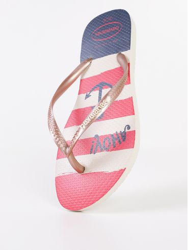 Chinelo Havaianas Slim Nautical Feminino BEGE/ROSE