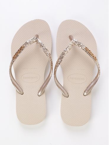 Chinelo Havaianas Slim Glitter Feminino AREIA