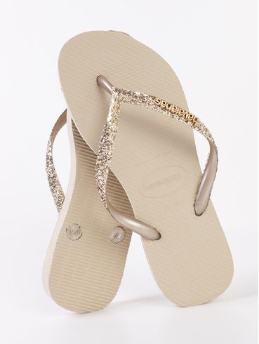 Chinelo Havaianas Slim Glitter Feminino AREIA