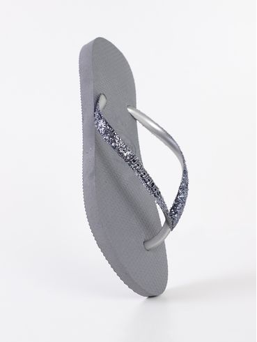 Chinelo Havaianas Slim Glitter Feminino CINZA