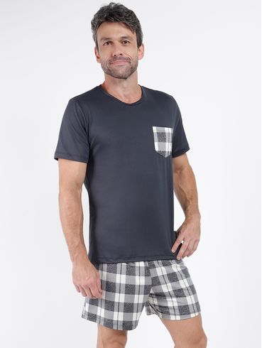 Pijama Xadrez Masculino PRETO