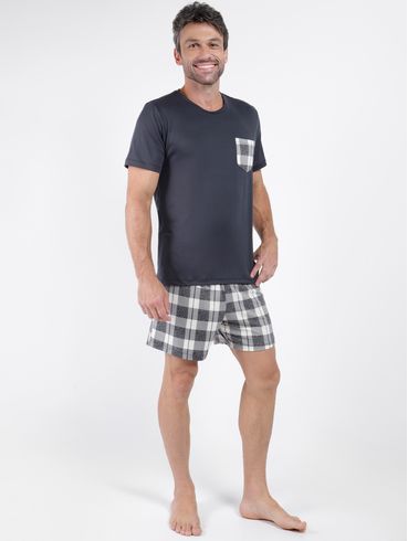 Pijama Xadrez Masculino PRETO