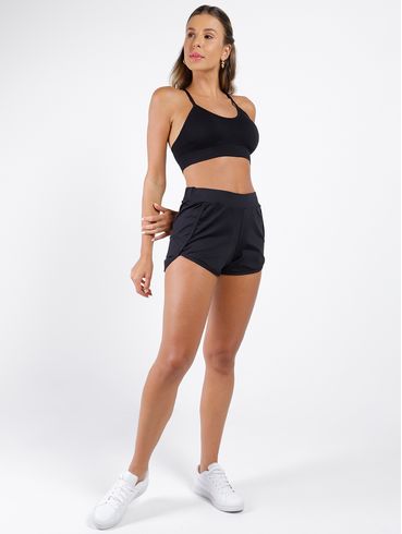 Short Esportivo Feminino Preto