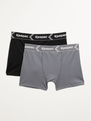 Kit com 02 Cuecas Boxer Masculinas PRETO/CHUMBO