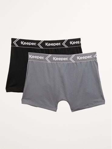 Kit com 02 Cuecas Boxer Masculinas PRETO/CHUMBO