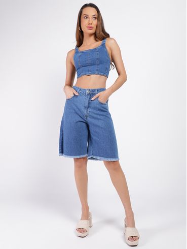 Jorts Jeans Feminino AZUL