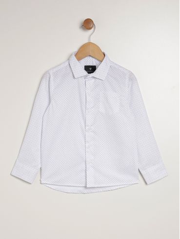 Camisa Manga Longa Infantil Para Menino - BRANCO