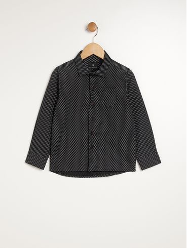 Camisa Manga Longa Infantil Para Menino - PRETO