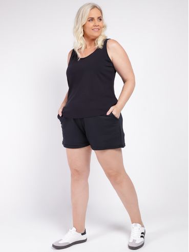 Short Plus Size Feminino PRETO