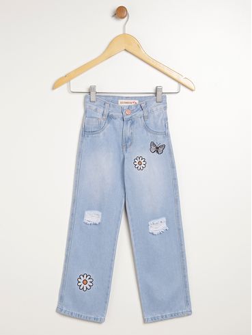 Calça Jeans Infantil Para Menina - AZUL