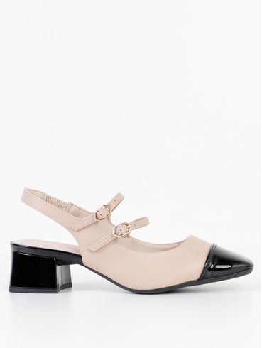 Sapato Slingback Bebecê Feminino NUDE/PRETO