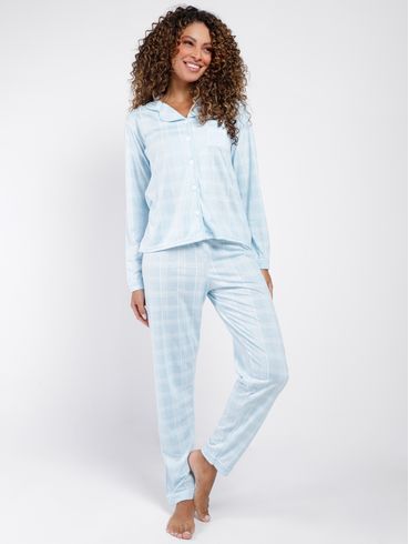 Pijama Longo Feminino AZUL